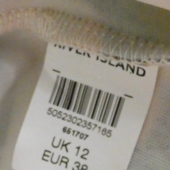 River Island Dress Wm Sz 8 Abstract Stretchy Unique Posh British Bombshell OOAK - Picture 11 of 12